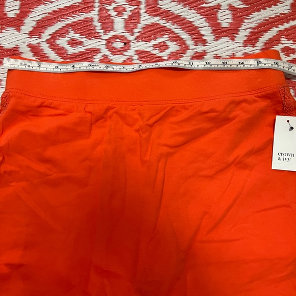NWT Orange skort Stretchy Size M Crown & Ivy skirt with shorts under it … - Picture 8 of 12